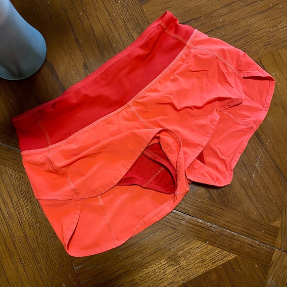 Lululemon Shorts • Size 4 • Two toned, red and orange/pink with back zipper - Picture 5 of 10